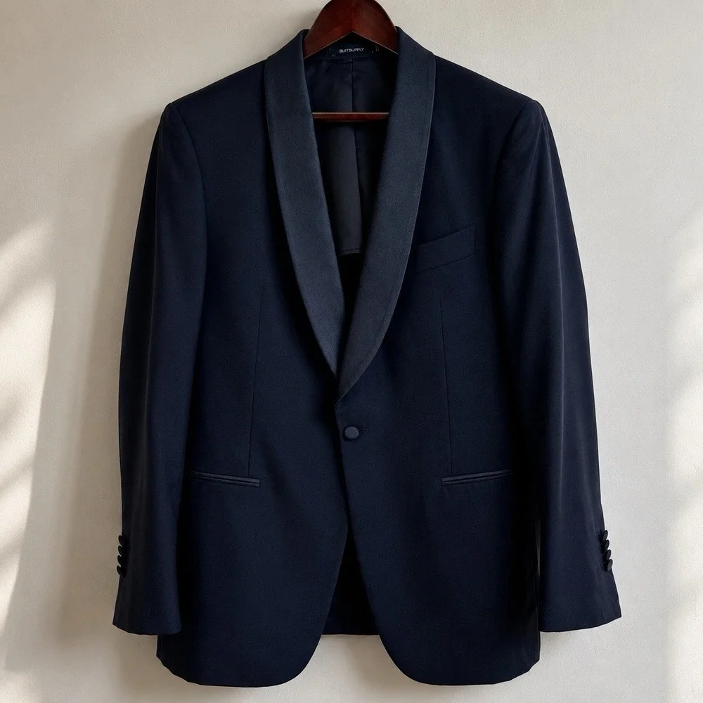 Suitsupply Havana Shawl Tuxedo Jacket Men's 42R Navy VBC Super 110's Wool Slim